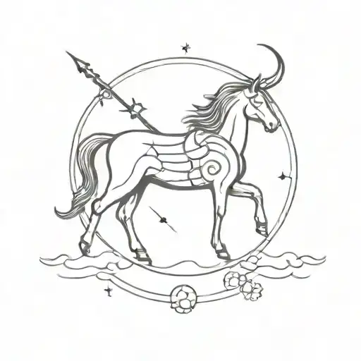 Sagittarius and Taurus tattoo design idea