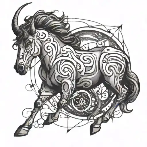 Sagittarius and Taurus tattoo design idea