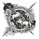 Sagittarius and Taurus tattoo design idea