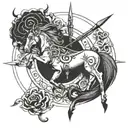 Sagittarius and Taurus tattoo design idea