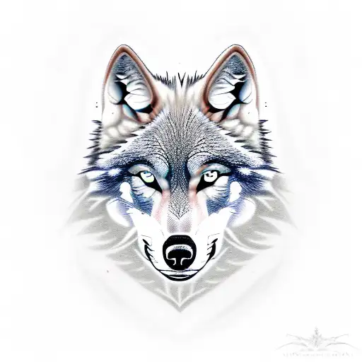 Two Faced Wolf tattoo design idea