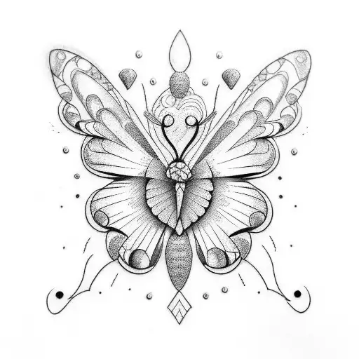 Disney Pocahontas outline butterfly tattoo design idea