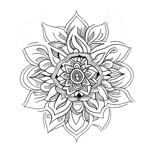 mandala, flowers, citrus, Moroccan tattoo design idea