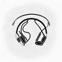 audio cassette and headphones tattoo design idea