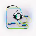 Cassette from an audio cassette with headphones tattoo design idea