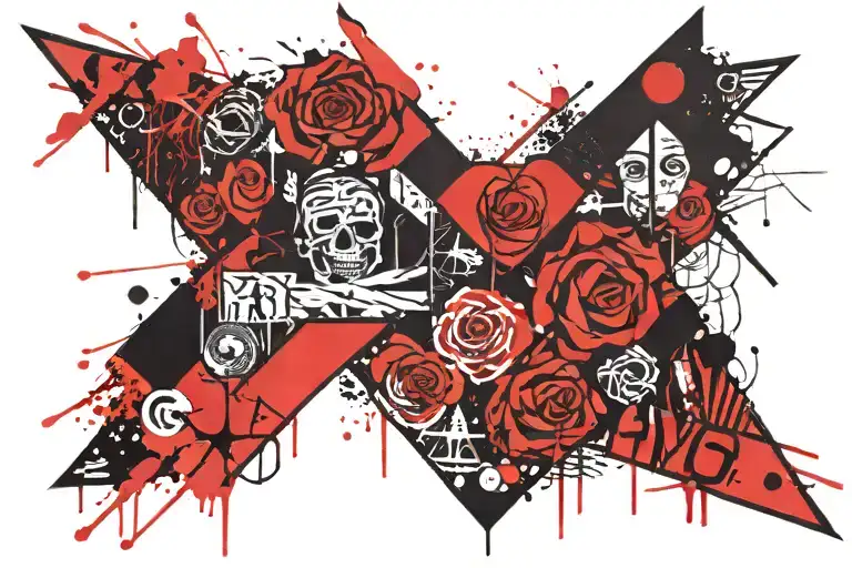 love pain hatred grief sorrow tattoo design idea