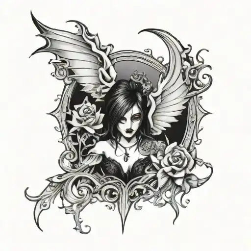 vamp goth full back tattoo  tattoo design idea
