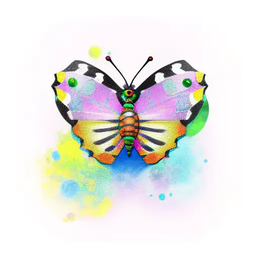 semicolon butterfly  tattoo design idea