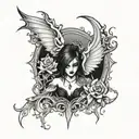 vamp goth full back tattoo  tattoo design idea