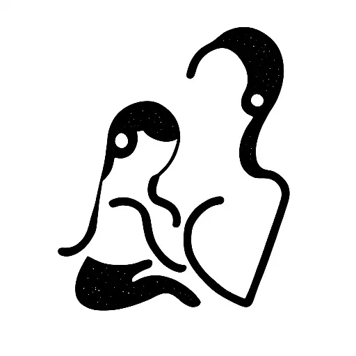 mother with child virgo tattoo design idea
