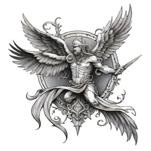 seraphim mixed with thrones tattoo design idea