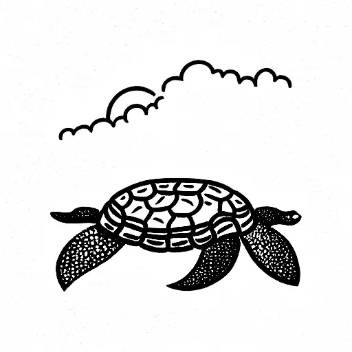 turtle in heaven tattoo design idea