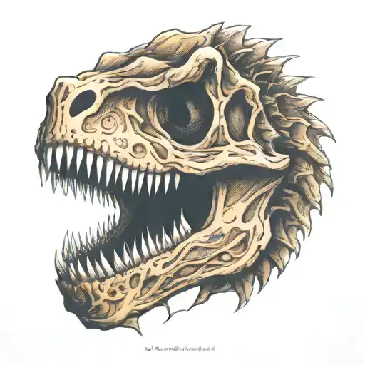 Skull Tyrannosaurus Rex tattoo design idea