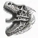Skull Tyrannosaurus Rex tattoo design idea