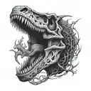Skull Tyrannosaurus Rex tattoo design idea