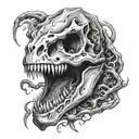 Skull Tyrannosaurus Rex tattoo design idea