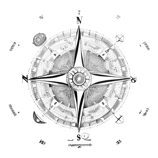 explore compass travel globe tattoo design idea