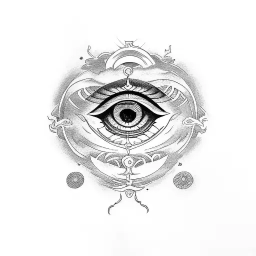 As above so below, as within so without. include all seeing eye tattoo design idea