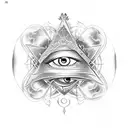 As above so below, as within so without. include all seeing eye tattoo design idea