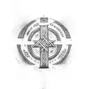 Bind Rune Elder Futhark Tiwaz, Eihwaz, Algiz, Thurisaz tattoo design idea