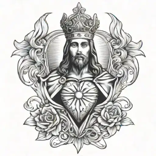 sacred heart of jesus christ tattoo design idea
