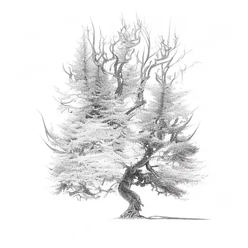 dead tree tattoo design idea