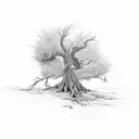 dead tree tattoo design idea
