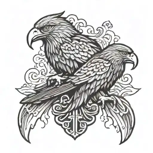 Serbian orthodox eagles tattoo design idea