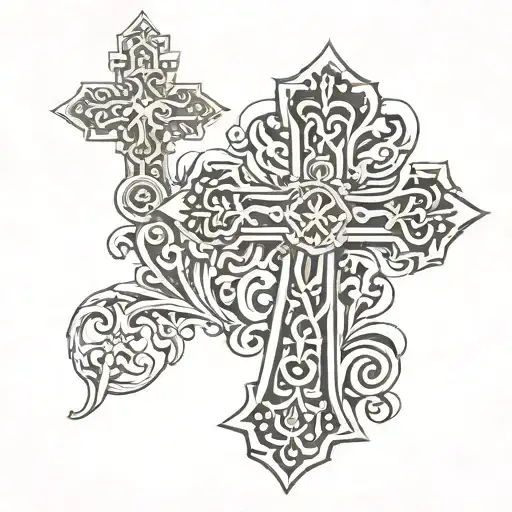 Car Dusan Silni with orthodox cross   tattoo design idea