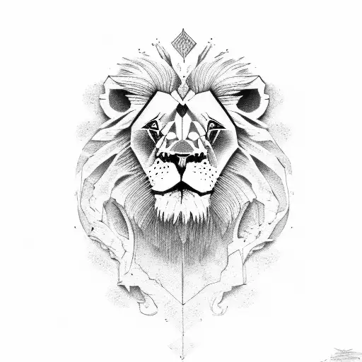 Lion and skull tattoo design idea