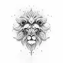 Half Lion half skull tattoo design idea