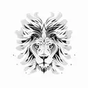 Half Lion half skull tattoo design idea