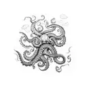 kraken sea monster tattoo design idea