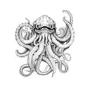 kraken sea monster tattoo design idea