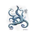 kraken sea monster and battleship sleeve tattoo tattoo design idea