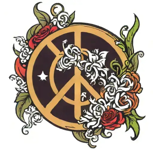 peace sign tattoo design idea