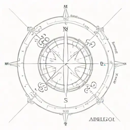 compass and astrology birth chart for april 28th 2022 tattoo design idea