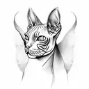 Sphynx cat creep tattoo design idea