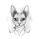 Sphynx cat creep tattoo design idea