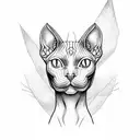 Sphynx cat creep tattoo design idea
