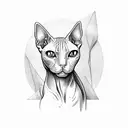 Sphynx cat creep tattoo design idea