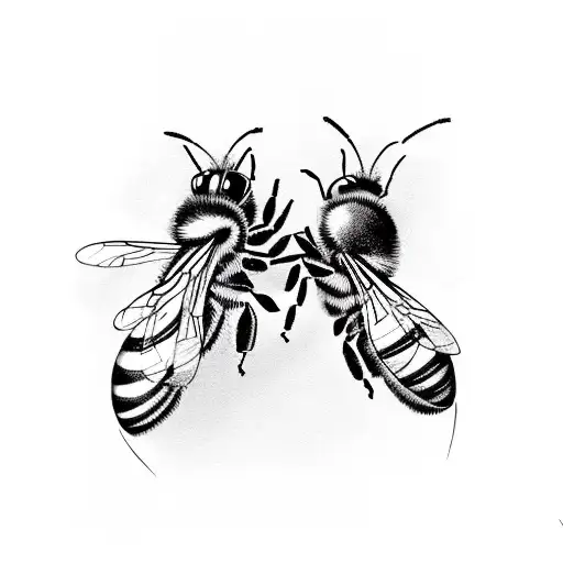 two bees as ghost tattoo design idea