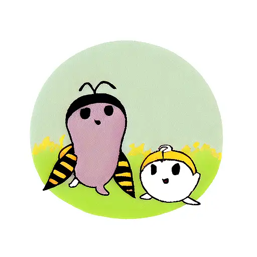 two bees as ghost tattoo design idea