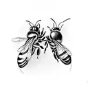 two bees as ghost tattoo design idea