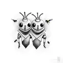 two bees dressed as ghosts  tattoo design idea