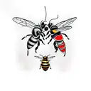 two bees as ghost tattoo design idea