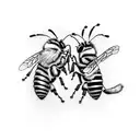 two bees as ghost tattoo design idea