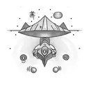 ALIEN ABDUCTION tattoo design idea