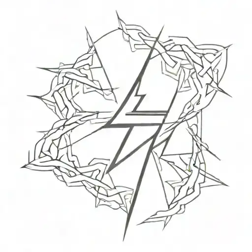 ac dc lightning tattoo design idea