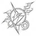ac dc lightning tattoo design idea